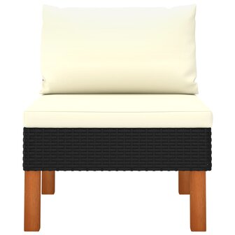 Middenbank poly rattan en massief eucalyptushout 2
