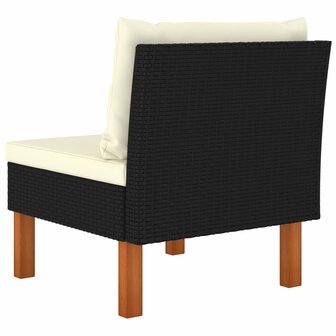Middenbank poly rattan en massief eucalyptushout 4