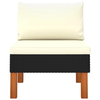 Middenbanken 2 st poly rattan en massief eucalyptushout 4