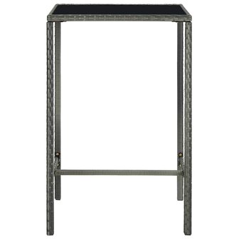 5-delige Tuinbarset poly rattan grijs 4