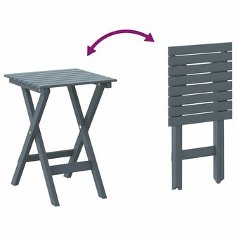 Bijzettafel inklapbaar massief populierenhout grijs 8