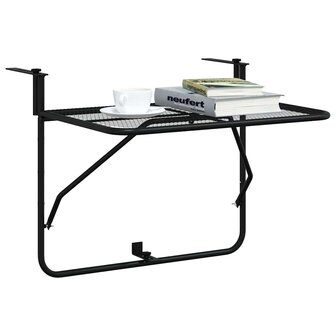 Balkontafel 60x40 cm staal zwart 4