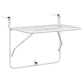 Balkontafel 60x40 cm staal wit 2