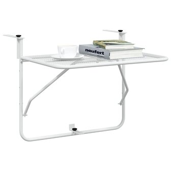 Balkontafel 60x40 cm staal wit 4