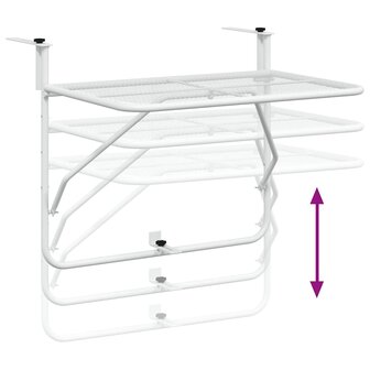 Balkontafel 60x40 cm staal wit 8
