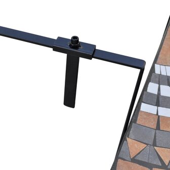 Balkontafel hangend moza&amp;iuml;ek terracottakleurig en wit 4
