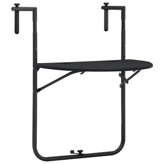 Balkontafel hangend 60x64x83,5 cm rattan-look kunststof zwart 1