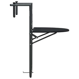 Balkontafel hangend 60x64x83,5 cm rattan-look kunststof zwart 3
