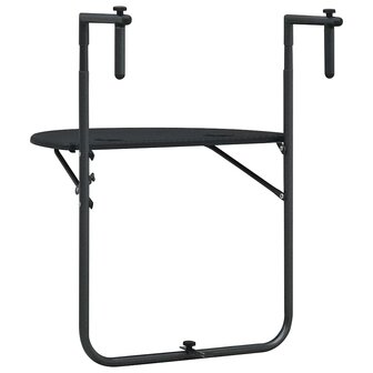 Balkontafel hangend 60x64x83,5 cm rattan-look kunststof zwart 4