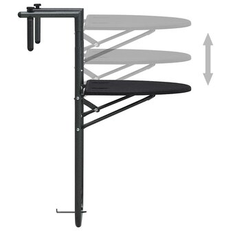 Balkontafel hangend 60x64x83,5 cm rattan-look kunststof zwart 5