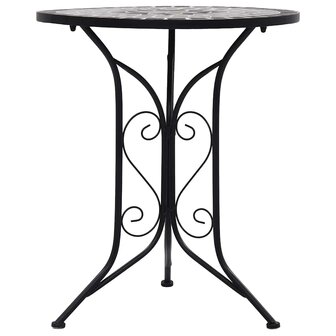 Bistrotafel moza&amp;iuml;ek 60 cm keramiek grijs 2