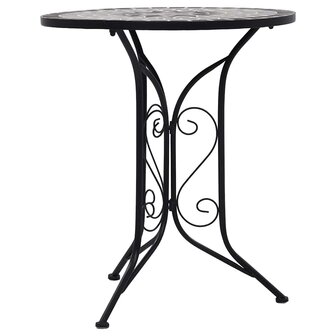 Bistrotafel moza&amp;iuml;ek 60 cm keramiek grijs 3