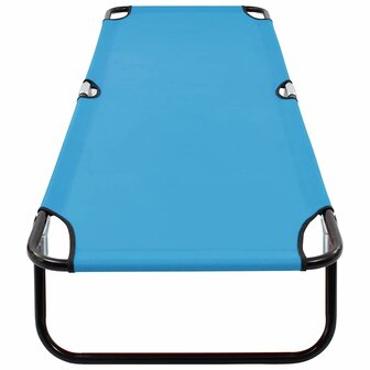 Ligbed inklapbaar staal turquoiseblauw 5