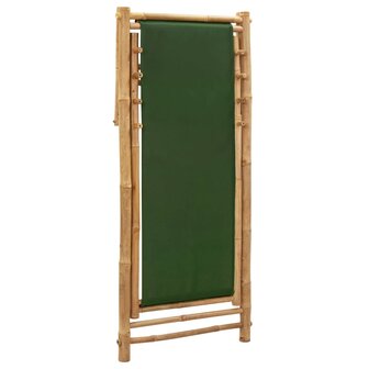 Ligstoel bamboe en canvas groen 6