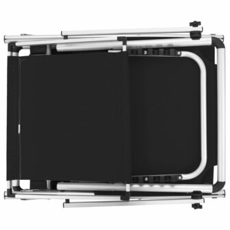 Ligbed inklapbaar met dak aluminium en textileen zwart 5