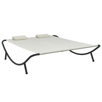Loungebed stof cr&amp;egrave;me 1
