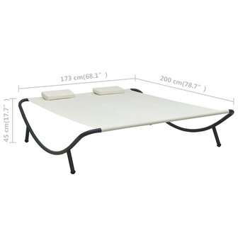 Loungebed stof cr&amp;egrave;me 7