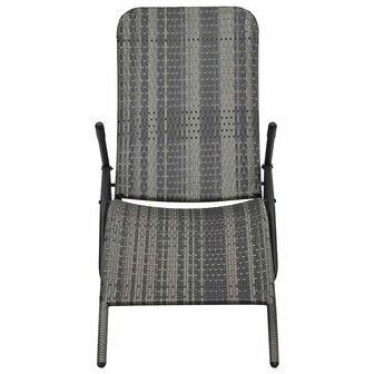 Ligbed inklapbaar poly rattan grijs 2