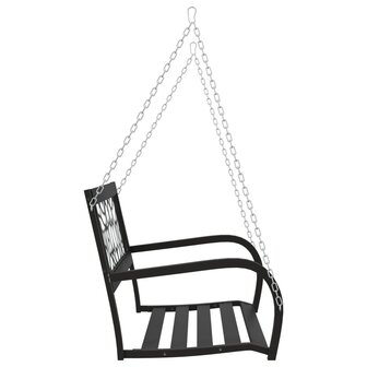 Schommelbank 125 cm staal en kunststof zwart 5