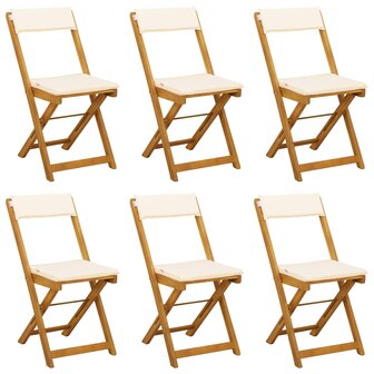 Bistrostoelen voor buiten 6 pcs Cr&amp;egrave;mewit 40 x 53 x 80 cm 2