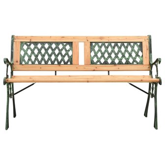 Tuinbank 122 cm gietijzer en massief vurenhout 2