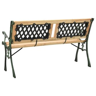 Tuinbank 122 cm gietijzer en massief vurenhout 4