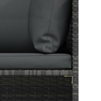 Tuinbank met kussens poly rattan grijs 7