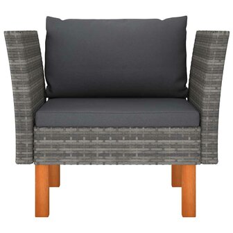 Tuinbank poly rattan en massief eucalyptushout 2