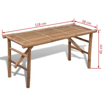 Tuinbank inklapbaar 118 cm bamboe 4