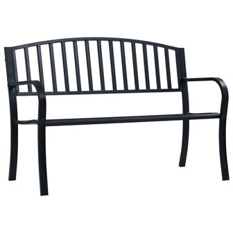 Tuinbank 125 cm staal zwart 1