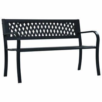 Tuinbank 125 cm staal zwart 1