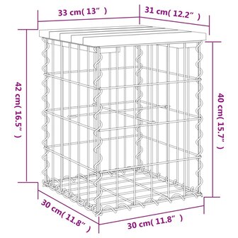 Tuinbank schanskorfontwerp 33x31x42 cm massief grenenhout 8