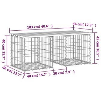 Tuinbank Schanskorfontwerp 103x44x42 cm massief grenenhout 8