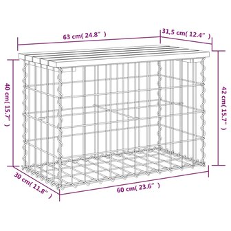 Tuinbank schanskorfontwerp 63x31,5x42 cm massief grenenhout 8