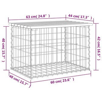 Tuinbank schanskorfontwerp 63x44x42 cm massief grenenhout 8