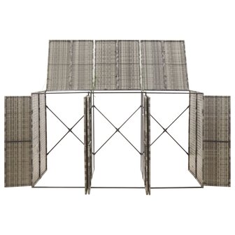 Containerberging driedubbel 207x80x117 cm poly rattan grijs 3
