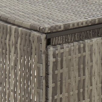 Containerberging viervoudig 274x80x117 cm poly rattan grijs 6