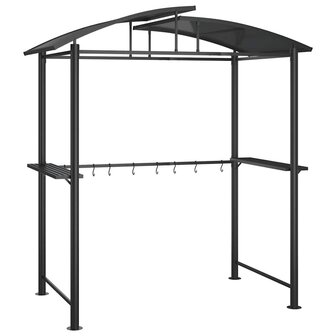 Barbecue-overkapping 210x114x230 cm staal antracietkleurig 2