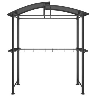 Barbecue-overkapping 210x114x230 cm staal antracietkleurig 3
