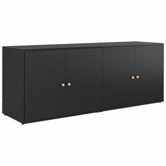 Tuinkast Zwart 198x55,5x80 cm Poly Rattan 2