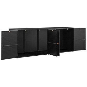 Tuinkast Zwart 198x55,5x80 cm Poly Rattan 3
