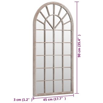 Tuinspiegel 90x45 cm ijzer zandkleurig 6