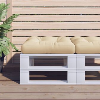 Palletkussen 60x60x12 cm stof beige 1
