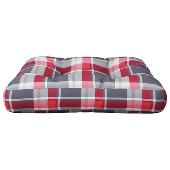 Palletkussen 60x60x12 cm stof ruitpatroon rood 4