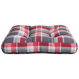 Palletkussen 60x60x12 cm stof ruitpatroon rood 5