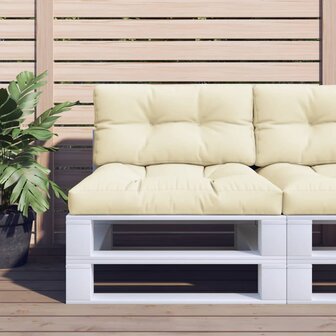 Palletkussen 70x40x12 cm stof cr&amp;egrave;mekleurig 1