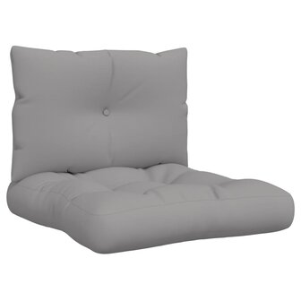 Palletkussens 2 st stof grijs 2