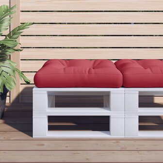 Palletkussen 58x58x10 cm stof wijnrood 1