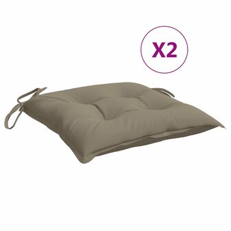 Palletkussens 2 st 50x50x7 cm oxford stof taupe 2