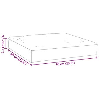 Palletkussen 60x60x9,5 cm stof gem&amp;ecirc;leerd groen 7